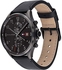Tommy Hilfiger Men's Analogue Quartz Watch with Leather Strap 1791711, Black, strap