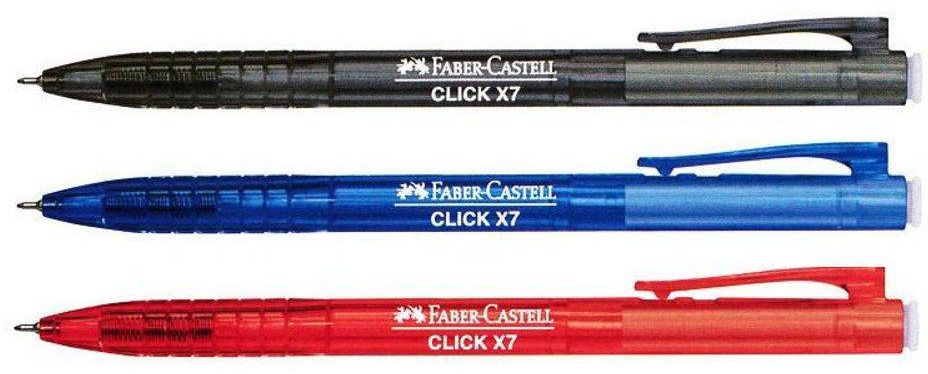 Faber Castell Click X7 | Retractable Ball Point Pen 0.7mm (3 Colors)