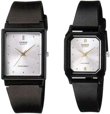 Casio His & Hers Silver Dial Resin Band Couple Watch - MQ/LQ-38-7A