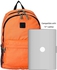 Mintra Unisex School Backpack 3 Pocket Large Orange, 20 L ( 30 X 15 X 46 Cm )