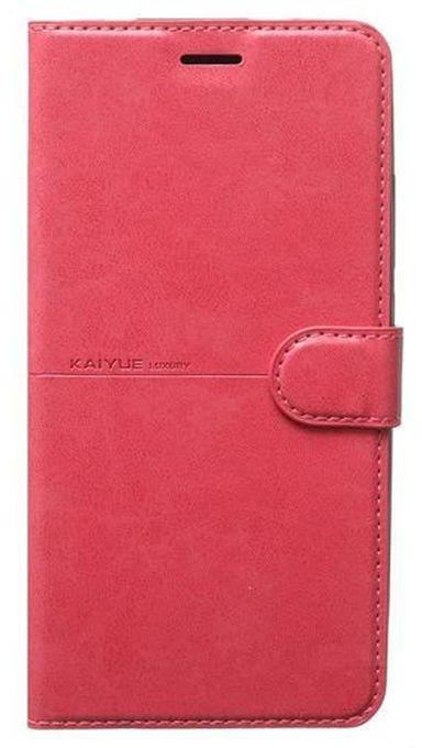 KAIYUE Leather Flip Phone Case For Samsung Galaxy A11 & Samsung Galaxy M11 - Fuchsia Red
