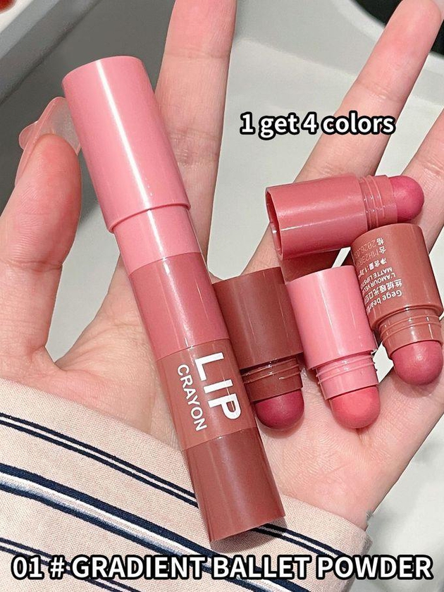 SHEIN 4 Colors Matte Lipstick, 1pc Long Lasting Moisturizing Lipstick For Women