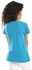 Ted Marchel Round Collar Slip On Tee For Girls - Teal Blue