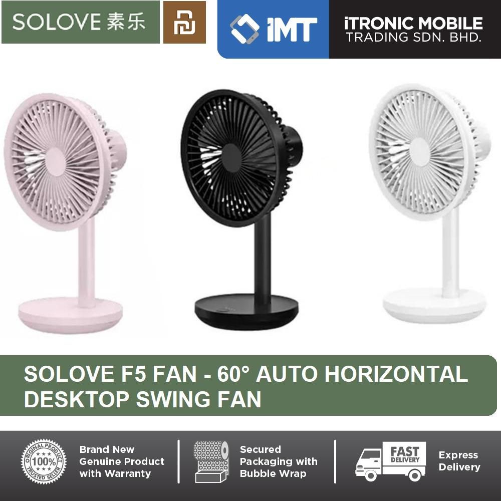 Solove F5 Fan - 60° Auto Horizontal Desktop Swing Fan (3 Colors)
