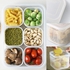 Reusable Plastic Food Containers For Fridge, Large Food Storage Container &6 Detachable Small Bins