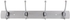 Hettich Matte Chrome-Coated 4-Hook Rack (40 x 4.9 x 4.3 cm, Silver)