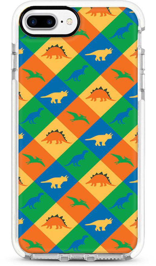 Protective Case Cover For Apple iPhone 8 Plus Dino Checker Full Print