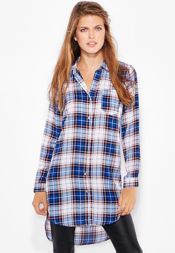 Checked High Low Shirt