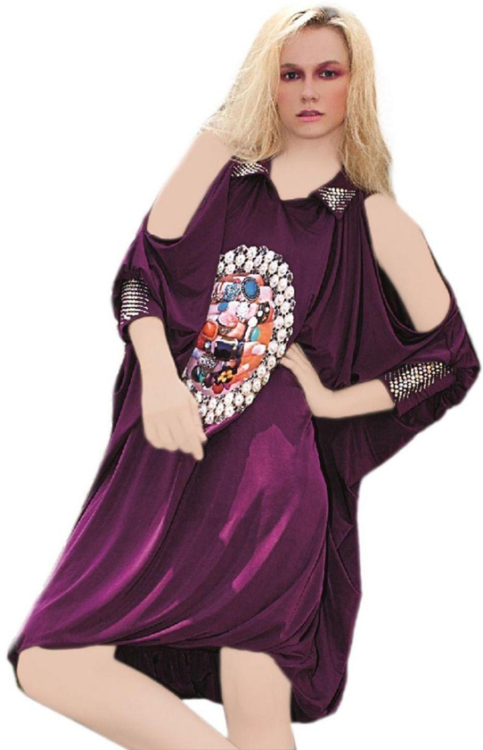 Casual Dress for Women, M, Purple, 3204
