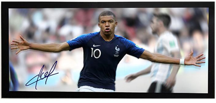 Mbappe Autographed Poster With Frame Multicolour 50x23 centimeter