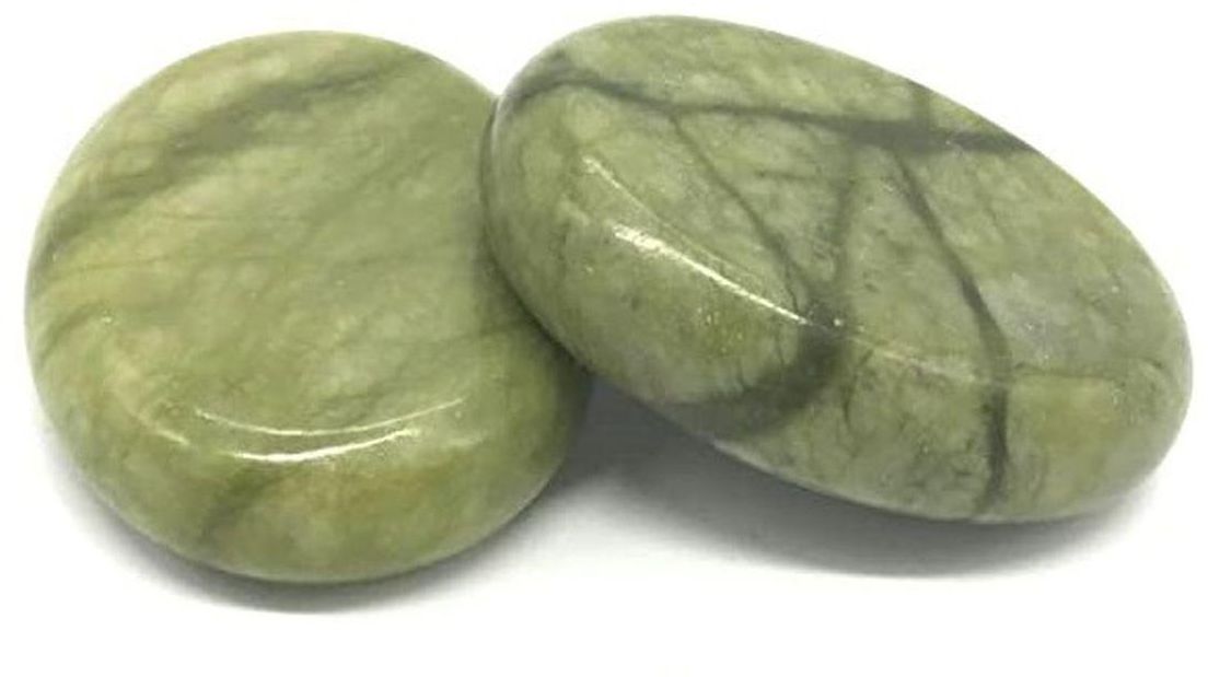 Sherif Gemstones 2 Pcs Hot Green Natural Massage Stones Heated Warmer Natural Stones
