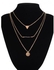 Triangle Coin Beads Charm Layered Necklace - Golden