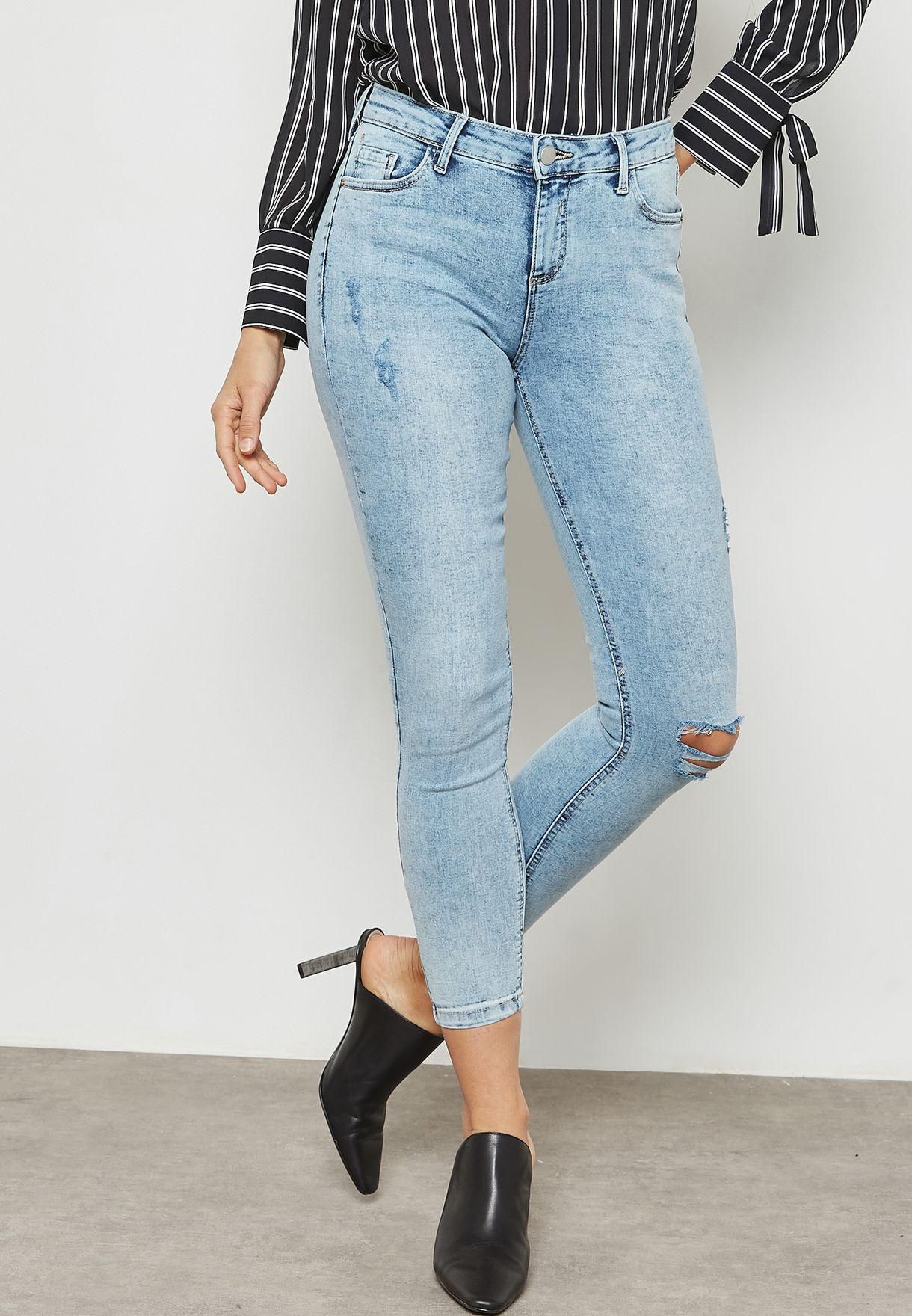 Ankle Grazer Ripped Skinny Jeans