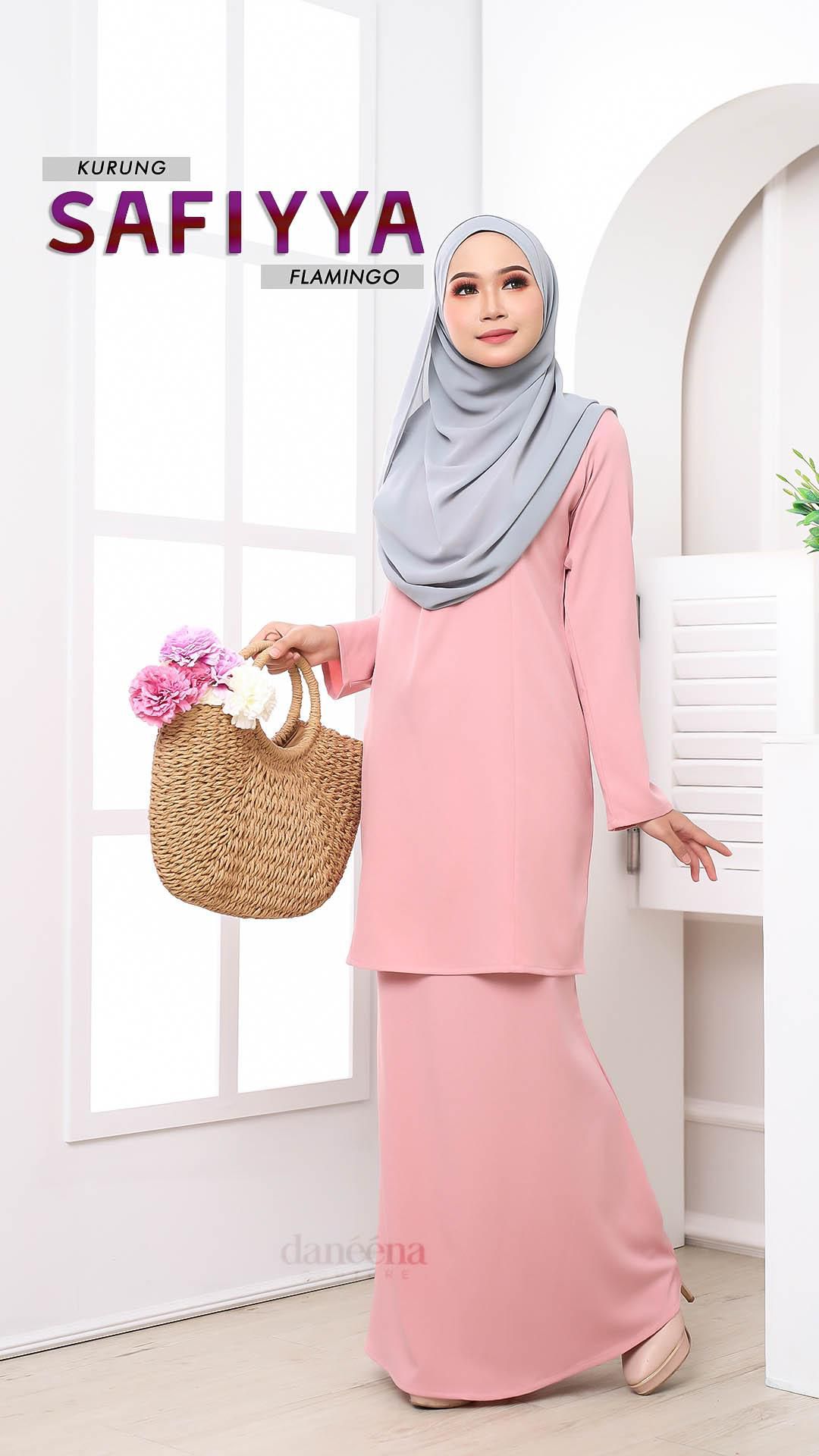 Women Dress Long Sleeve Islamic Fashion Plus Size (Flamingo)