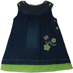 Full Moon 19007 Dress for Girls - Navy Blue and Green, 24 - 36 Months