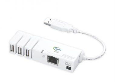 Cadyce USB to Ethernet Adapter with 3 Port USB Hub