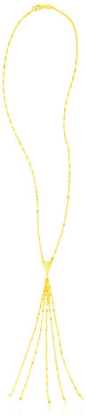 14K Yellow Gold Five Strand Tassel Lariat Necklacerx87960-17-rx87960-17