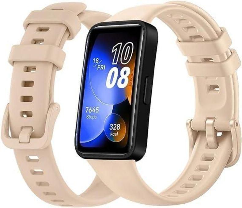 Compatible with Huawei Band 8 Strap, Soft Durable Silicone Replacement Watch Strap Compatible with Huawei Band 8 Watch Strap for Men Women (Beige)