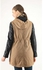 Ravin Hooded Coat With Waist Elasticated Belt - Camel/Black