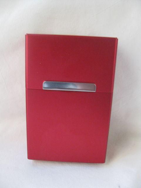 Stainless Steel Red Cigarette Case