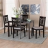 Dorina 5PCE,Table & 4 chairs Dining Set, Black - WD07