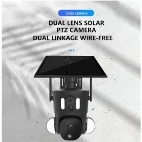 Dual Lens Solar Powered Ptz Camera 5mp