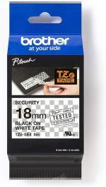 Brother Label Tape, 18mm x 8 Meters, Black on White - TZe-SE4