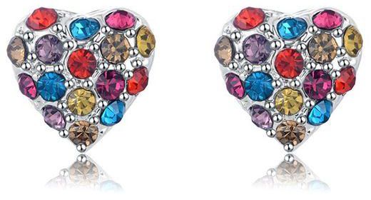 Roxi Heart Diamond Earrings - Multicolour
