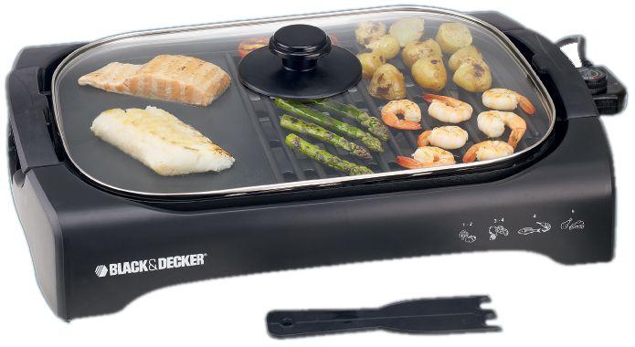 Black and Decker LGM70 Open Flat Grill With Glass Cover