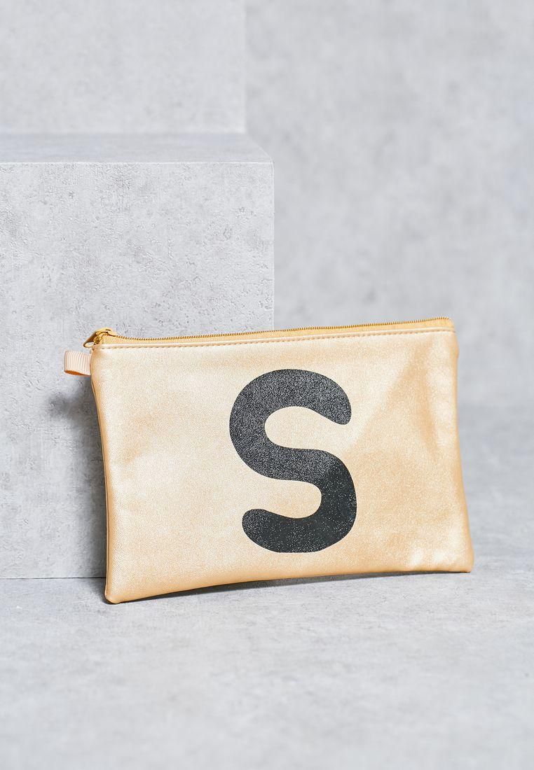 Letter S Cosmetic Bag