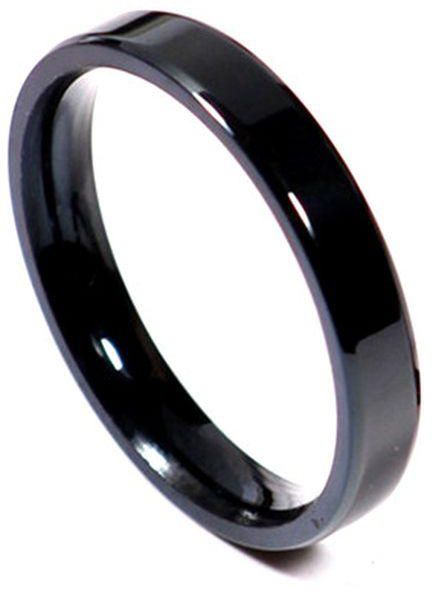 1Pc Tiny Thin 3mm Ring Men Women Titanium Black(#Black) HON