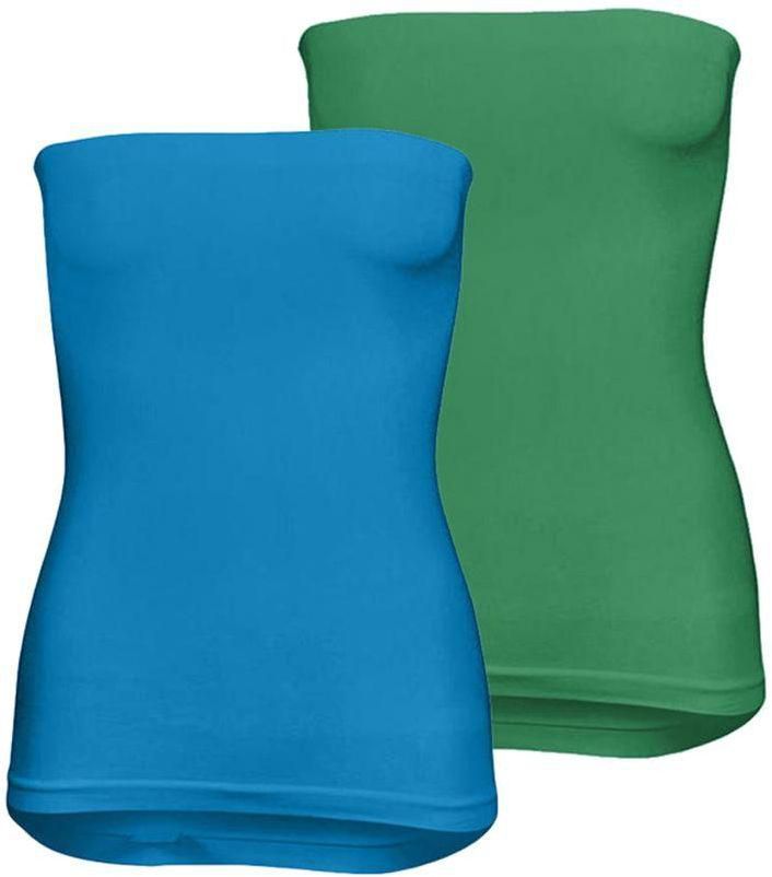 Silvy Set Of 2 Tube Tops For Women - Turquoise / Green, Medium