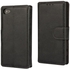Sony Xperia Z3 Compact - Matte Leather Wallet Phone Case - Black