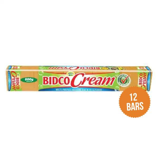 Bidco Cream Laundry Bar Soap-(800G x 12Units) Wholesale