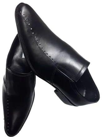 Men's Ombre Black Official Slip-On Leather Shoes