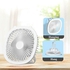 Fan With LED Lights Camping Home, Office, Dorm Rechargeable Battery 18650mAh Powered - 2X1 White 3 Speeds