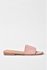 Quilted Pattern Broad Strap Flat Sandals Nude Pink