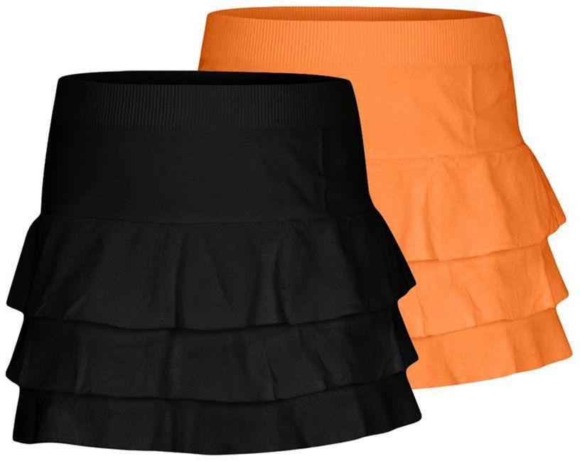 Silvy Set Of 2 Casual Skirts For Girls - Black Orange, 2 - 4 Years