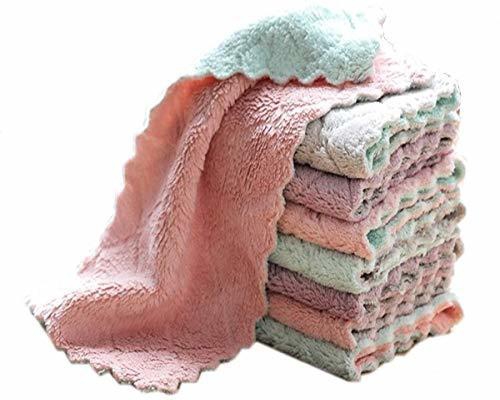 SynSo High Absorbent Microfiber Cleaning Cloth - Pack of 8 ; Streak/Lint-Free; for Kitchen; Bathroom; Furniture; Wood; Glass and Mirrors (30 x 30 cm | Small | Random Colors)