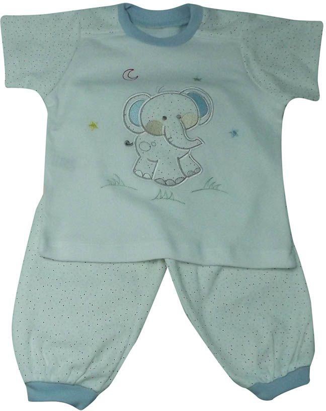 Nilly 104 Set of 2 Pieces Outfit for Boys - White and Blue, 9 - 12 Months