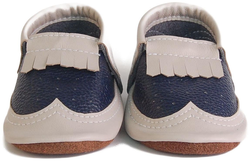 Derby Moccasin Baby Shoes - 6 Sizes (Grey Blue)
