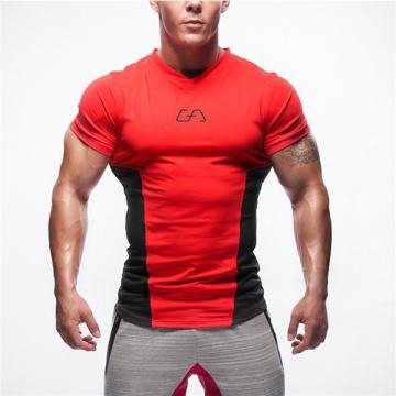 Pro Men's Gym Sport Musclefit T Shirt Bodybuilding Stringer Back Fitness Shirt red&black xxl