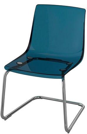 TOBIAS Chair, blue, chrome-plated