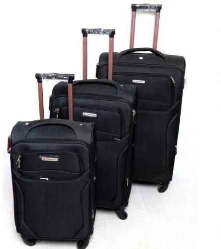 OFFER Fashion 3 In 1 Black Elegant Travelling Suitcase