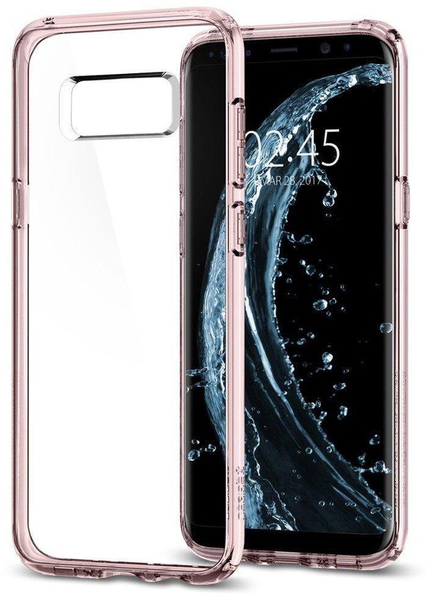 Samsung Galaxy S8 Plus Case Cover , Spigen , Clear Back Panel , Crystal Pink Bumper