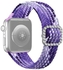 Adjustable Braided Elasticity Diamond Buckle Replacement Watchband Grape Purple