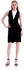 Round Neckline Back Tie Fastening Midi Dress size: M - Black