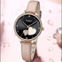 CURREN Women's Analogue Bracelet Watch, Dial with Hearts and Rhinestone Inlays, Extendable Faux Leather, Adjustable Buckle Clasp
