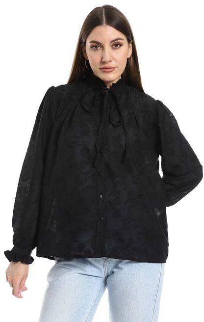Playblu Classic Black Embroidered Blouse