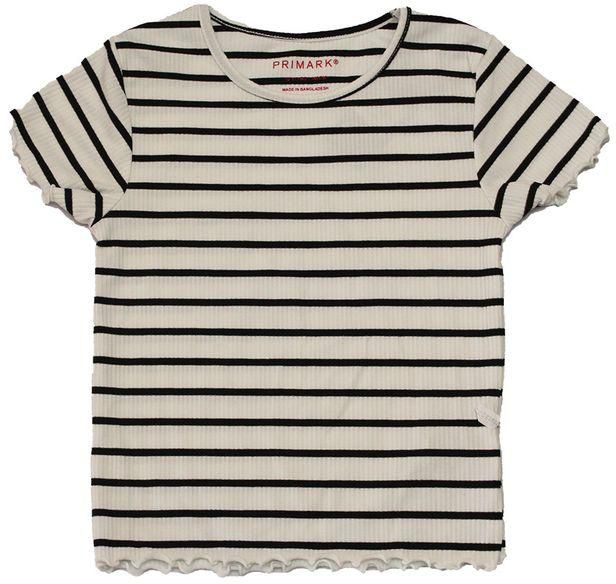 Girl's Stripes Short Sleeve Shirt - White